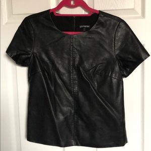Express Faux Leather Tee